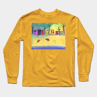 Miami Beach Watercolor Long Sleeve T-Shirt
